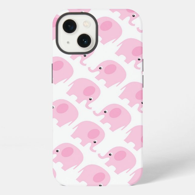 Funda Para iPhone Elefantes rosas (Reverso )
