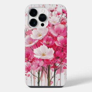 Funda Para iPhone 14 Pro Max Elegancia de Flor de Cerezo - Diseño Floral Acuare