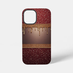 Funda Para iPhone 12 Mini Elegancia de profundo goteo de vino sobre brillo d