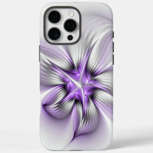 Funda Para iPhone 16 Pro Max Elegancia floral arte abstracto moderno violeta fr