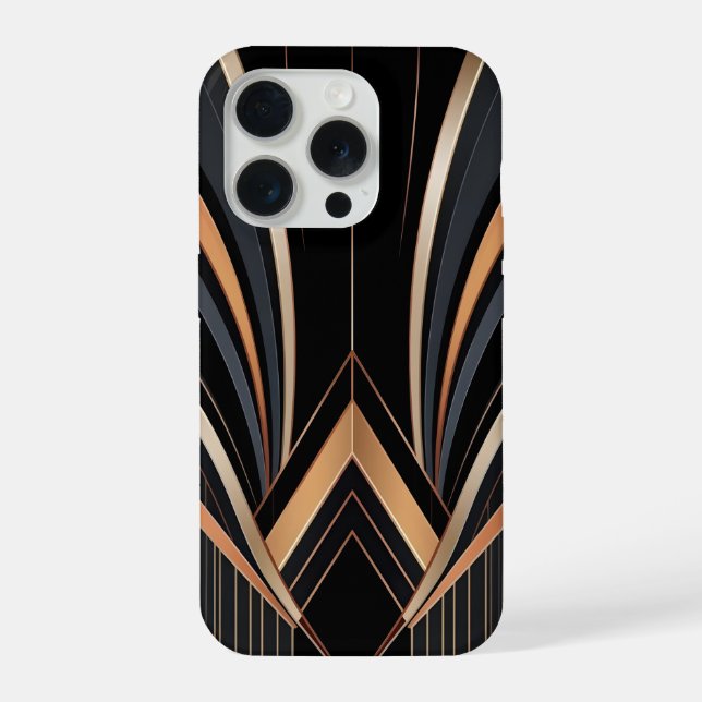 Funda Para iPhone Elegancia geométrica metálica Art Deco (Reverso )