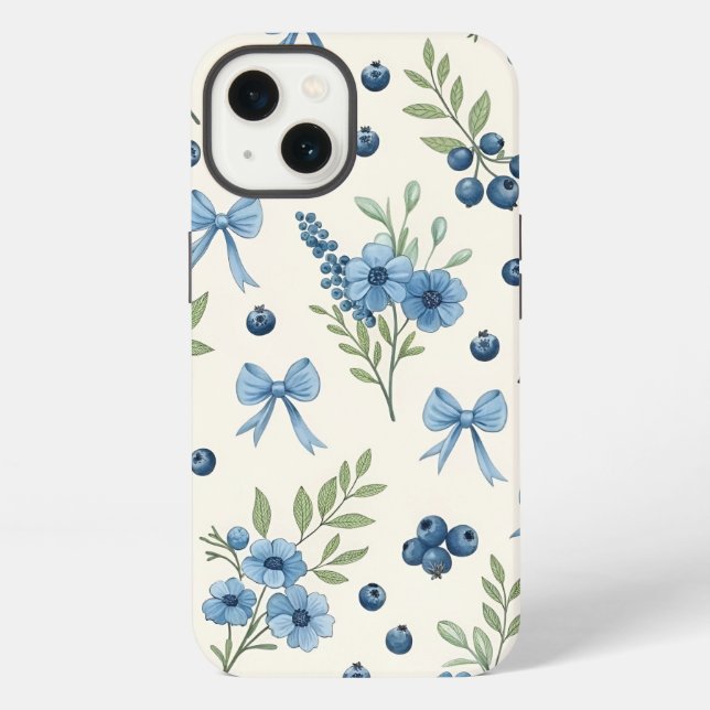 Funda Para iPhone Elegant Blue Floral & Ribbon iPhone 13 Case – Aest (Reverso )