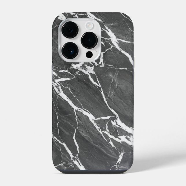 Funda Para iPhone Elegant Dark Grey Marble Texture iPhone Case (Reverso )