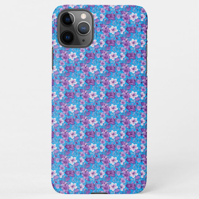 Funda Para iPhone Elegant floral pattern in purple tones (Reverso)