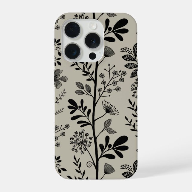 Funda Para iPhone Elegant Flower Garden Reverie Black and Beige (Reverso )