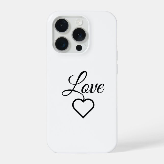 Funda Para iPhone Elegant Love Heart Typography Case (Reverso )