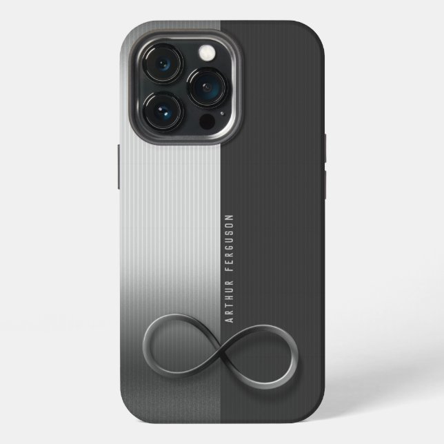 Funda Para iPhone Elegant Modern Infinity | Silver Gray (Reverso )
