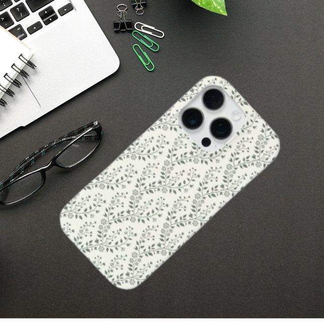 Funda Para iPhone Elegant Sage Cream Minimalist Boho Floral Pattern (Subido por el creador)
