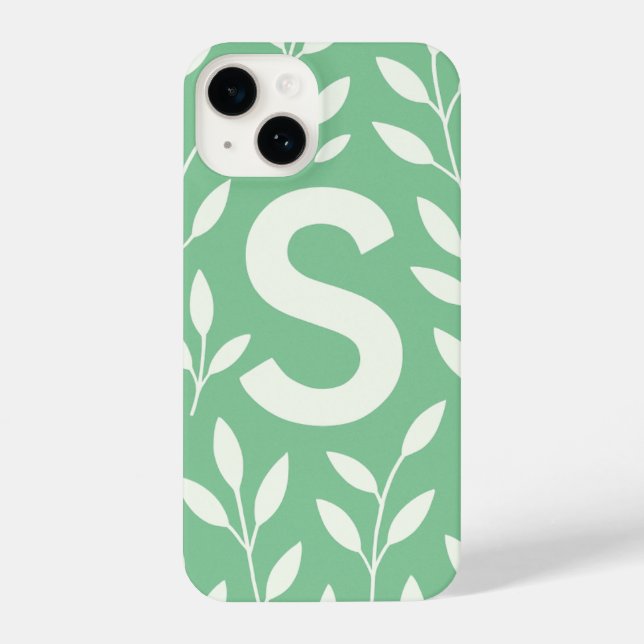 Funda Para iPhone “Elegant Sage Green Leaf Phone Case with Trendy (Reverso )