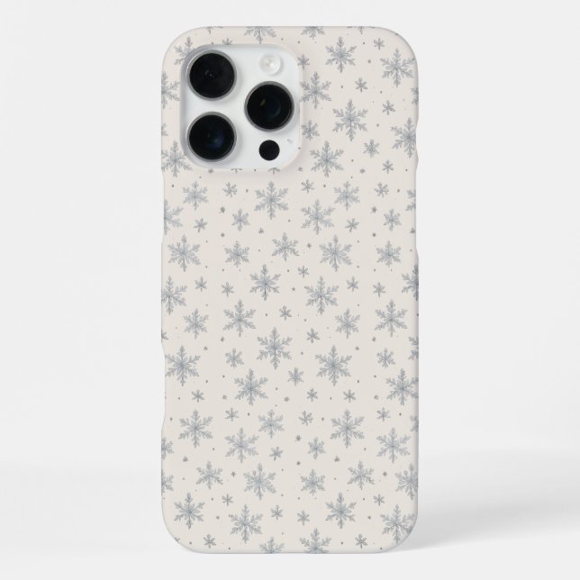 Funda Para iPhone Elegant Silver Snowflake | Winter Holiday  (Reverso )