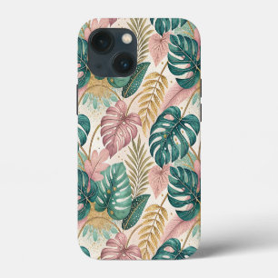 Funda Para iPhone 13 Mini Elegant Tropical Monsteras Boho