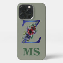 elegant watercolor of a Red & blue floral bouquet