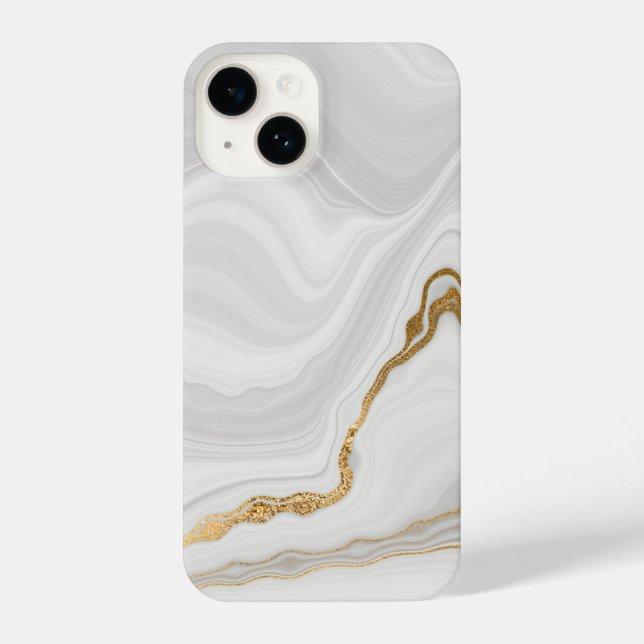 Funda Para iPhone Elegant White And Gold Marble (Reverso )