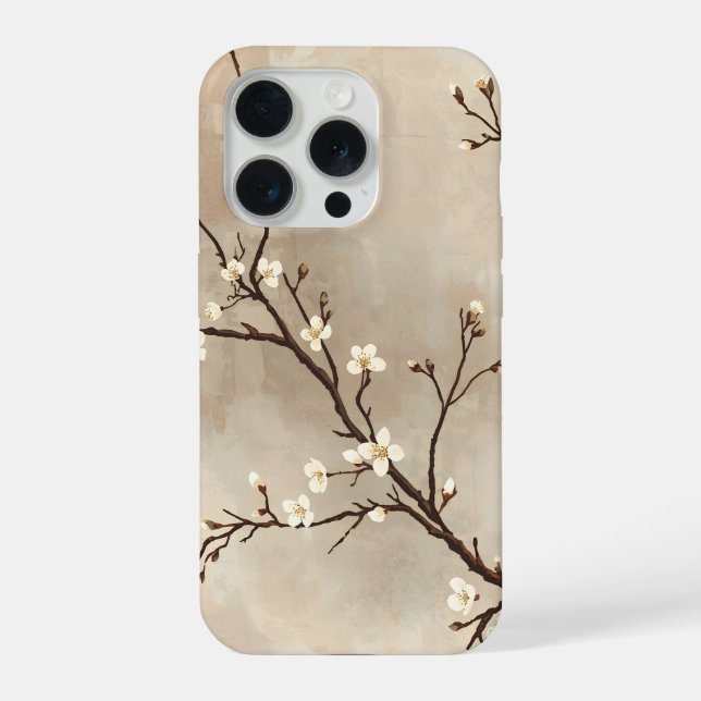 Funda Para iPhone Elegant White Blossom Minimal Branch (Reverso )