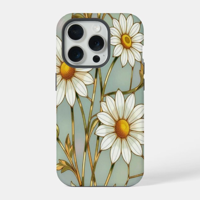 Funda Para iPhone Elegant Wildflower iPhone daisy with Stained Glass (Reverso )