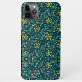 Funda Para iPhone 11Pro Max Elegant Yellow and Teal Floral Pattern Design