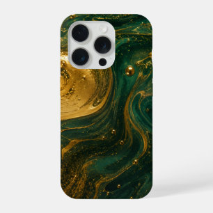 Elegante Artístico Fluido de Oro y Esmeralda para