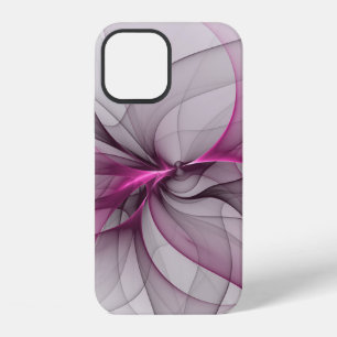 Funda Para iPhone 12 Elegante Caos Moderno Arte Abstracto Fractal Rosa