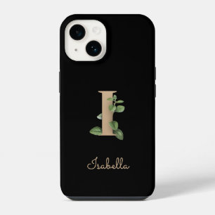 Funda Para iPhone 14 Elegante carta de oro de monograma botánico I