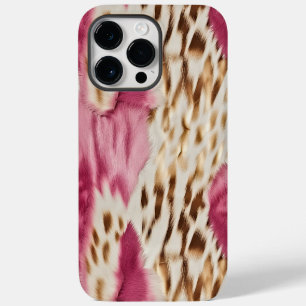 Funda Para iPhone 14 Pro Max Elegante Cebra Rosa Blanco Dorado Femenina