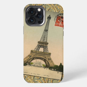 Funda Para iPhone 13 Pro Max Elegante Chic Vintage París Torre Eiffel Francia