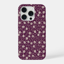 Elegante ciruela rosa marfil estampado floral