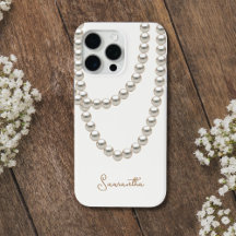 Elegante collar de la Perla blanco