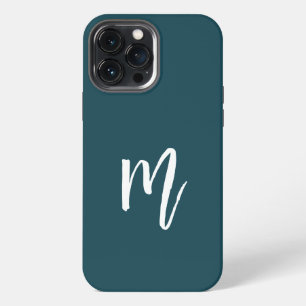 Funda Para iPhone 13 Pro Max Elegante color de color turquesa cúbico inicial
