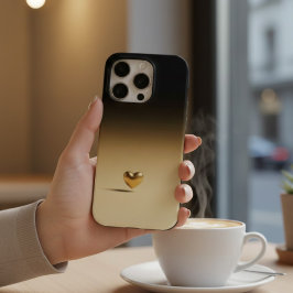 Elegante Corazón de Oro 3D Minimalista Graduado Ne