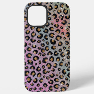 Funda Para iPhone 12 Pro Max Elegante estampado de leopardo negro con brillo ro