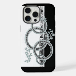 Elegante estilo Versace borde gris plateado barroc