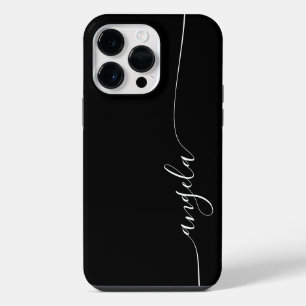 Funda Para iPhone 14 Pro Max Elegante firma glamour en blanco y negro