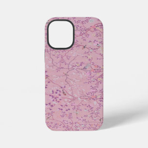Funda Para iPhone 12 Mini Elegante Floral de Pájaro Chinoiserie Rosa