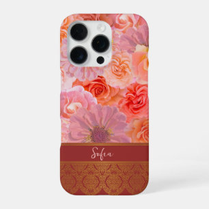 Funda Para iPhone 16 Pro Elegante Floral Oriental Nombre Personalizado Feme