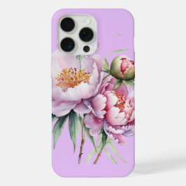 Elegante Floral Peony iPhone15 Pro MaxCase - Lilac