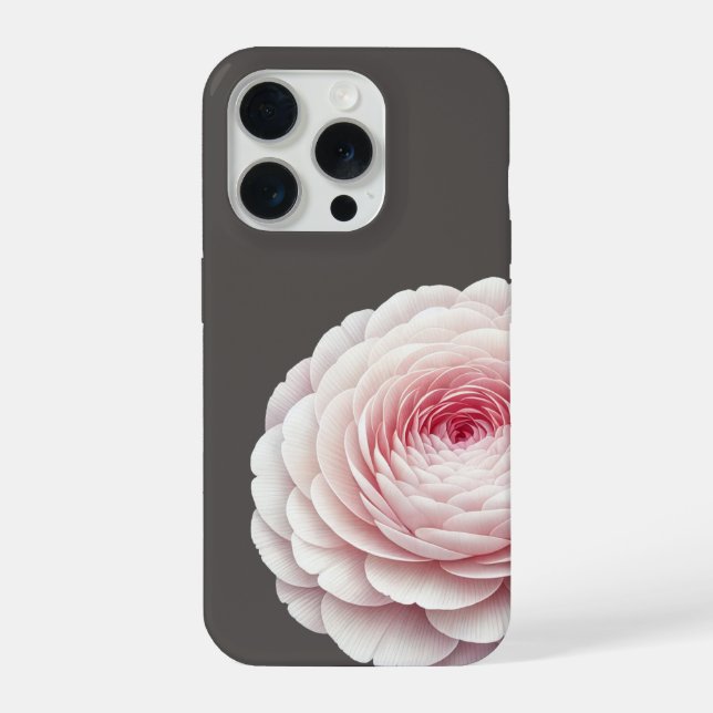 Funda Para iPhone Elegante Floral Rosa Carbón Calido (Reverso )