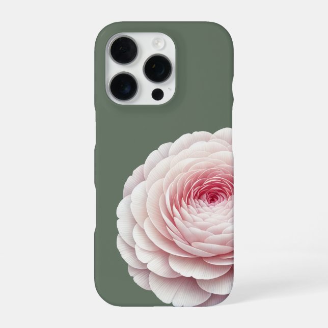 Funda Para iPhone Elegante Floral Rosa Verde Salvia (Reverso)