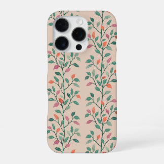 Funda Para iPhone 16 Pro Elegante franja de hoja botánica chic en rubor