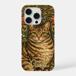 Elegante gato vintage floral botánico
