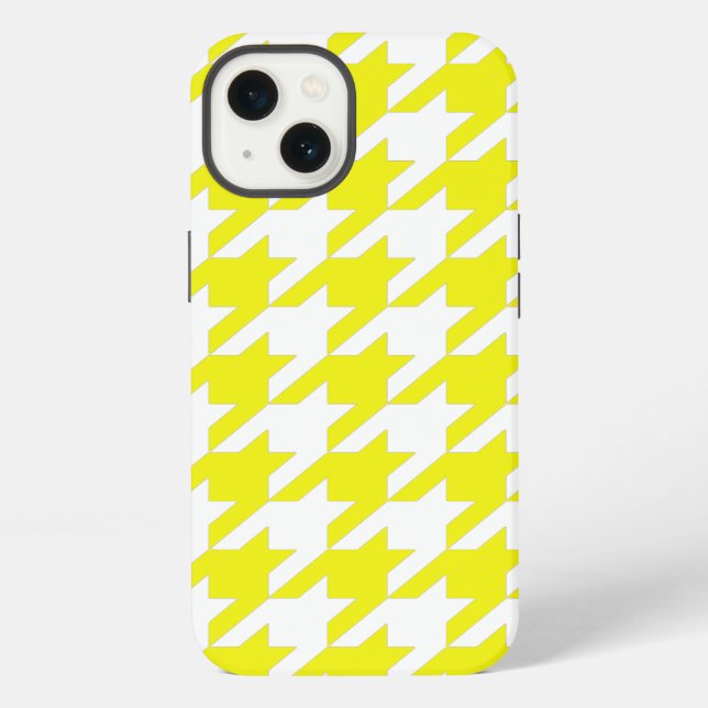 Funda Para iPhone Elegante Houndstooth de Limón (Reverso )