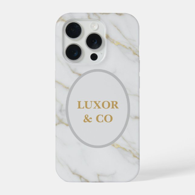 Funda Para iPhone Elegante mármol blanco y vetas de oro para iPhone  (Reverso )