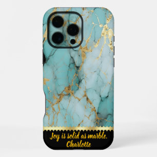 Funda Para iPhone 16 Pro Max Elegante mármol turquesa con impresionantes venas