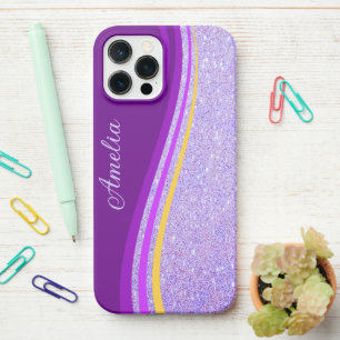 Funda Para iPhone 12 Pro Max Elegante monograma con nombre con brillo