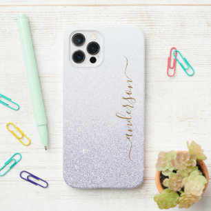 Funda Para iPhone 12 Pro Elegante monograma de nombre con brillo