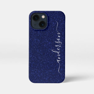 Funda Para iPhone 13 Mini Elegante monograma de nombre con brillo