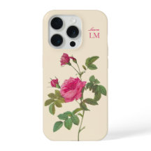 Elegante Monograma Floral Rosa