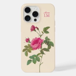 Elegante Monograma Floral Rosa