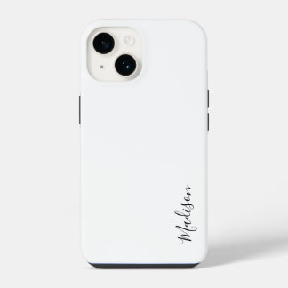 Funda Para iPhone 14 Elegante Monograma Moderno Guión Blanco Minimalist