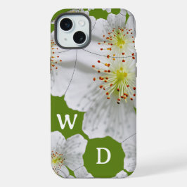 Elegante Monogramado Arte Cuto Floral Olive Green