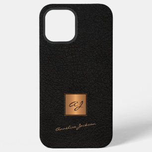 Funda Para iPhone 12 Pro Max Elegante nombre con letra cursiva monograma de oro